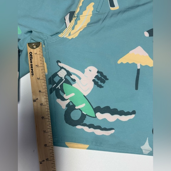 NWT Roark Hemp Blend 18” Men's Graphic Swim Board Shorts - Teal and Yellow 32 - Picture 7 of 15